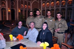 In a restaurant Iranian soldiers at a nearby table introduced themselves and welcomed the tour group.
