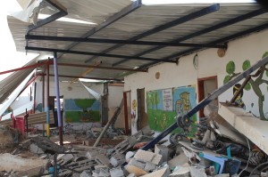 What's left of a Save the Children school after the bombings.
