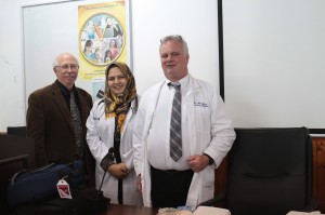 ACLS instructors Bob Haynes and Richard Dienst with a hospital staff student.