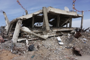 The bodies of eight people remain in these ruins (photo by Bob Haynes)