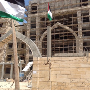 A new rehabilitation hospital is under construction – funded by Qatar (photo by Bob Haynes)