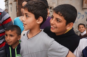 Finding one young boy in the midst of many orphans (photo by Bob Haynes)