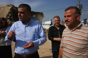 Akram with farmers whose orange orchards were detroyed in 2014