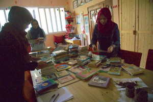 Sorting books sent from the NW